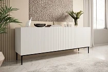Komoda NICOLE 200 cm bílý mat – černé nohy | furnipol.cz