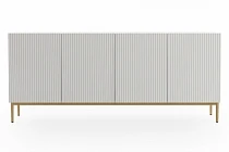 Komoda NICOLE 200 cm bílý mat – zlaté nožky | furnipol.cz