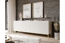 Komoda NICOLE 200 cm bílý mat – zlaté nožky | furnipol.cz