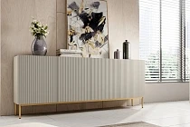Komoda NICOLE 200 cm kašmír – zlaté nožky | furnipol.cz