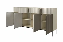 Komoda NICOLE 200 cm se zásuvkami kašmír – černé nohy | furnipol.cz