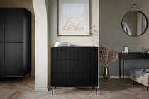 Komoda NICOLE 100 cm se zásuvkami černý mat – černé nohy | furnipol.cz
