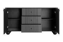 Komoda VESPER 160 cm černá – černé úchytky, kulové nohy | furnipol.cz