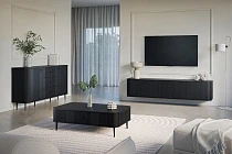 Komoda VESPER 160 cm se zásuvkami černá – černé nohy | furnipol.cz
