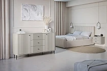  Komoda VESPER 160 cm se zásuvkami kašmír – černé nohy | furnipol.cz