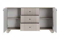 Komoda VESPER 160 cm kašmír – černé úchytky, kulaté nohy | furnipol.cz