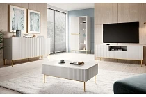 Komoda NICOLE 150 cm bílý mat – zlaté nožky | furnipol.cz