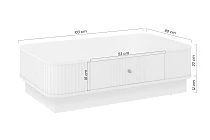 Konferenční stolek VESPER 103 × 60 cm kašmír – zlatá úchytka, sokl | furnipol.cz