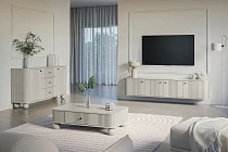 Konferenční stolek VESPER 103 × 60 cm kašmír – černá úchytka, kulové nohy | furnipol.cz