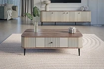 Konferenční stolek VESPER 103 × 60 cm kašmír / ořech – černé nohy | furnipol.cz