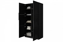 Skříň Asha 100 cm - černý mat / černé kovové úchytky - furnipol