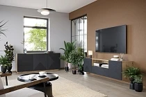 Závěsný TV stolek ASHA 167 cm dub artisan / rivier stone | furnipol.cz