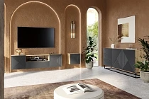 Závěsný TV stolek ASHA 167 cm dub artisan / rivier stone | furnipol.cz