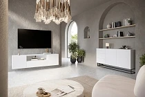 Závěsný TV stolek ASHA 167 cm bílý mat | furnipol.cz