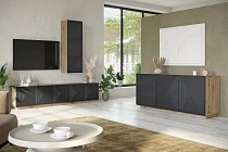 TV stolek ASHA 200 cm dub artisan / rivier stone | furnipol.cz