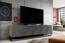 TV stolek ASHA 200 cm dub artisan / rivier stone – kovový rám | furnipol.cz