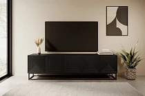 TV stolek ASHA 200 cm černý mat – kovový rám | furnipol.cz