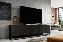 TV stolek ASHA 200 cm černý mat – kovový rám | furnipol.cz
