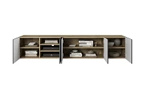 Závěsný TV stolek ASHA 200 cm dub artisan / rivier stone | furnipol.cz