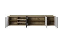 Závěsný TV stolek ASHA 200 cm dub artisan / rivier stone | furnipol.cz