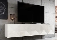 Závěsný TV stolek ASHA 200 cm bílý mat | furnipol.cz