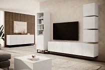 Závěsný TV stolek ASHA 200 cm bílý mat | furnipol.cz