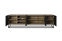 TV stolek ASHA 200 cm dub artisan / černý mat | furnipol.cz