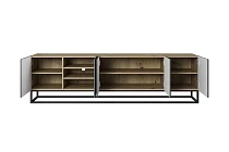 TV stolek ASHA 200 cm dub artisan / rivier stone – kovový rám | furnipol.cz