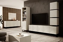 TV stolek ASHA 200 cm kašmír – černý kovový rám | furnipol.cz