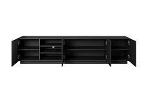 TV stolek ASHA 200 cm černý mat s výklenky | furnipol.cz