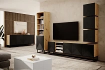 TV stolek ASHA 200 cm dub artisan / černý mat | furnipol.cz