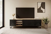 TV stolek ASHA 200 cm dub artisan / černý mat | furnipol.cz