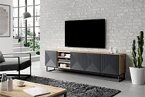 TV stolek ASHA 200 cm dub artisan / rivier stone | furnipol.cz