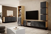 TV stolek ASHA 200 cm dub artisan / rivier stone | furnipol.cz