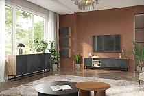 TV stolek ASHA 200 cm dub artisan / rivier stone | furnipol.cz