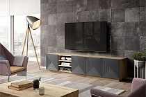 TV stolek ASHA 200 cm dub artisan / rivier stone | furnipol.cz