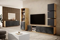TV stolek ASHA 200 cm dub artisan / rivier stone | furnipol.cz