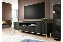 TV stolek NICOLE 200 cm černý mat – zlaté nohy | furnipol.cz