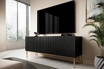 TV stolek NICOLE 150 cm černý mat – zlaté nožky | furnipol.cz