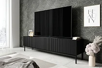 TV stolek NICOLE 200 cm černý mat – černé nožky | furnipol.cz