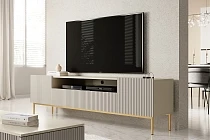 TV stolek NICOLE 200 cm kašmír – zlaté nožky | furnipol.cz