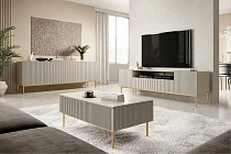 TV stolek NICOLE 200 cm kašmír – zlaté nožky | furnipol.cz