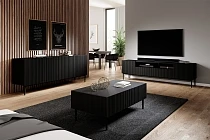 TV stolek NICOLE 200 cm černý mat – černé nožky | furnipol.cz