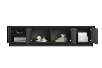  TV stolek VESPER 3D 187 cm černý – zlaté úchytky, sokl | furnipol.cz