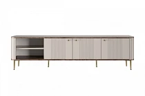 TV stolek VESPER 3D 187 cm kašmír / ořech – zlaté nožky | furnipol.cz