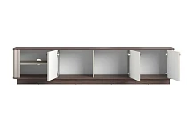 TV stolek VESPER 3D 187 cm kašmír / ořech – zlaté úchytky, sokl | furnipol.cz