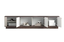 TV stolek VESPER 3D 187 cm kašmír / ořech – zlaté úchytky, sokl | furnipol.cz