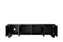 TV stolek VESPER 4D 187 cm černý – černé úchytky, kulové nohy | furnipol.cz