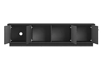 Černá TV skříňka Vesper 4D 187 cm s kuchyňským soklem a černými úchyty