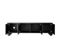 TV stolek VESPER 4D 187 cm černý – zlaté úchytky, kulové nohy | furnipol.cz